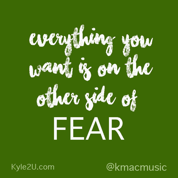 "Everything you want is on the other side of fear" quote card