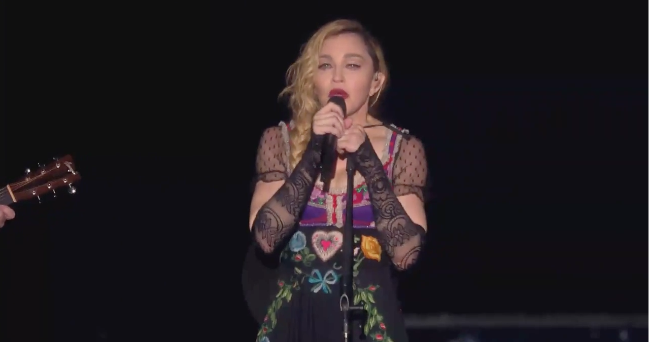 Madonna gives emotional and inspirational speech in Stockholm on her Rebel Heart Tour regarding Paris terrorist attacks.