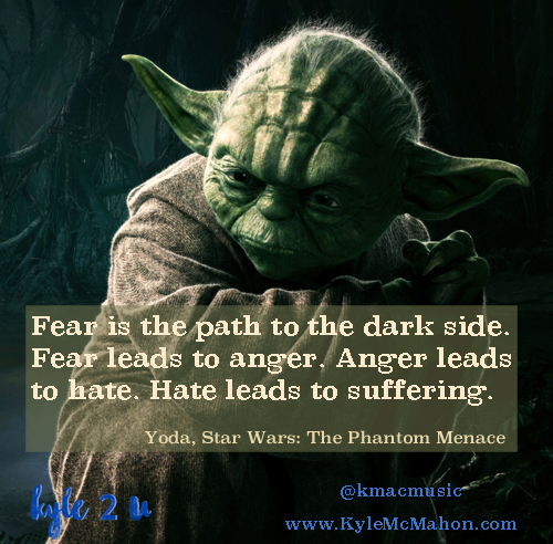 Yoda Fear leads to suffering quote card kyle mcmahon